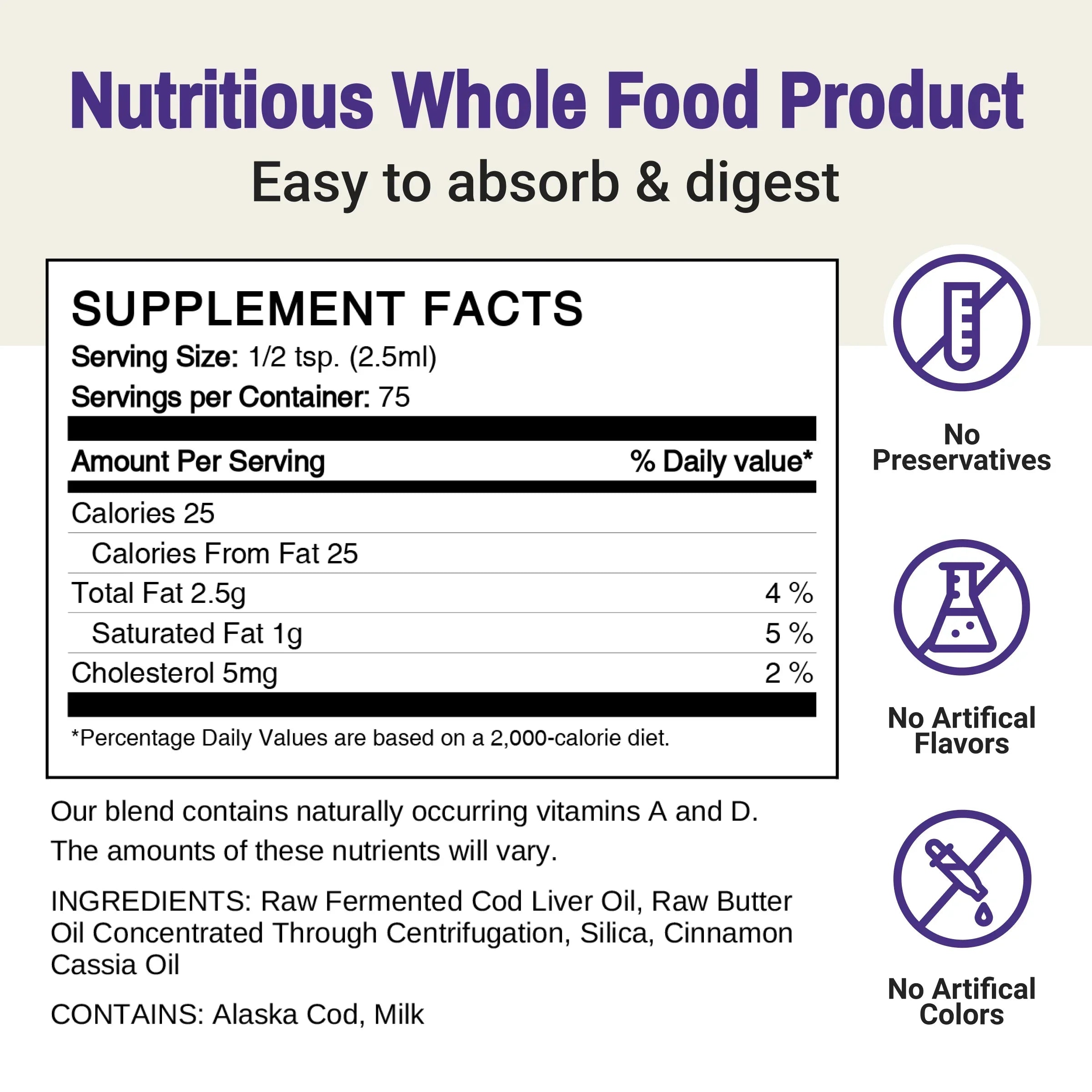 Gefermenteerde Levertraan & Boterolie Gel – Kaneel