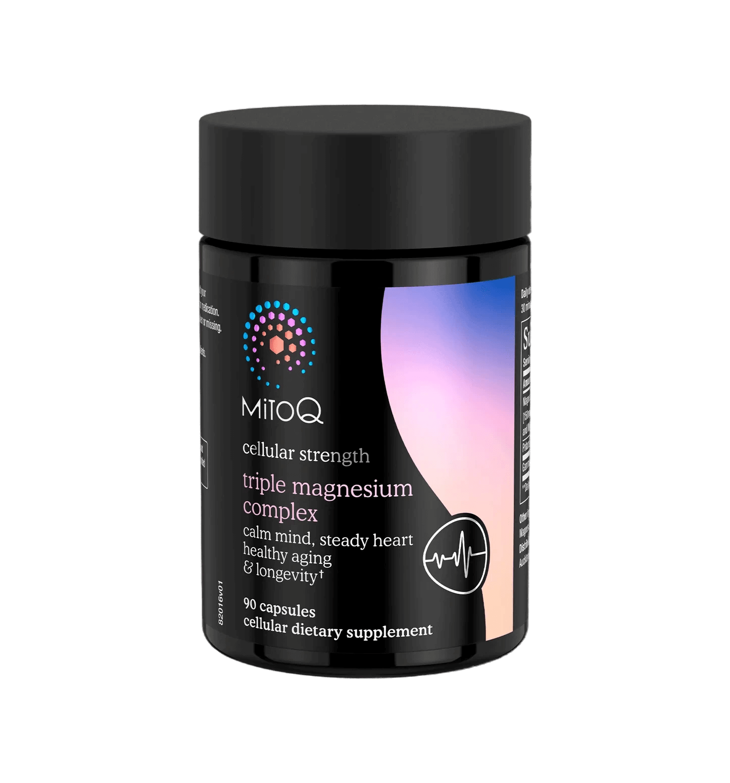 MitoQ Triple Magnesium Complex met 90 capsules voor stress en ontspanning.