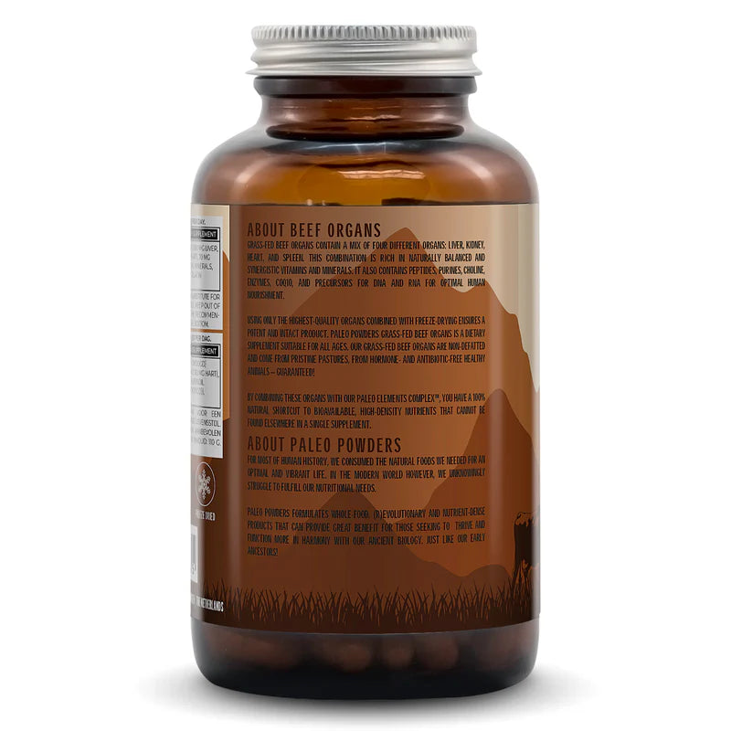 Runder orgaan mix grasgevoerd 180 capsules achterkant