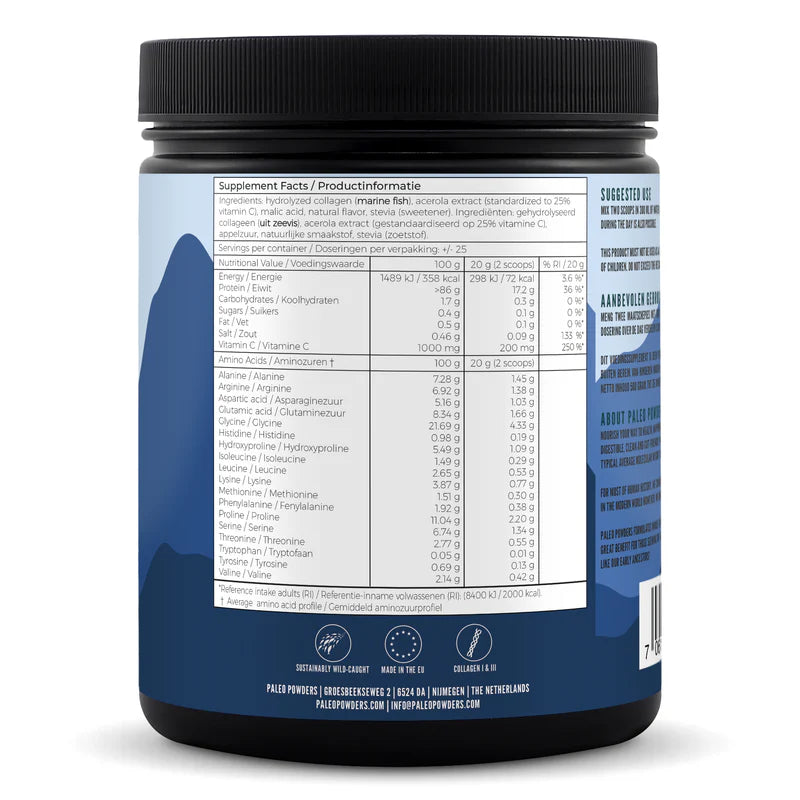 Collageen Hydrolysaat - Wild Gevangen Vis - Aardbei - 500 gram