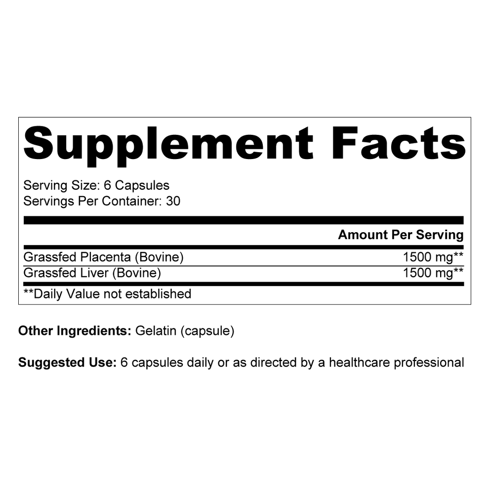 Grasgevoerde Placenta - 180 capsules