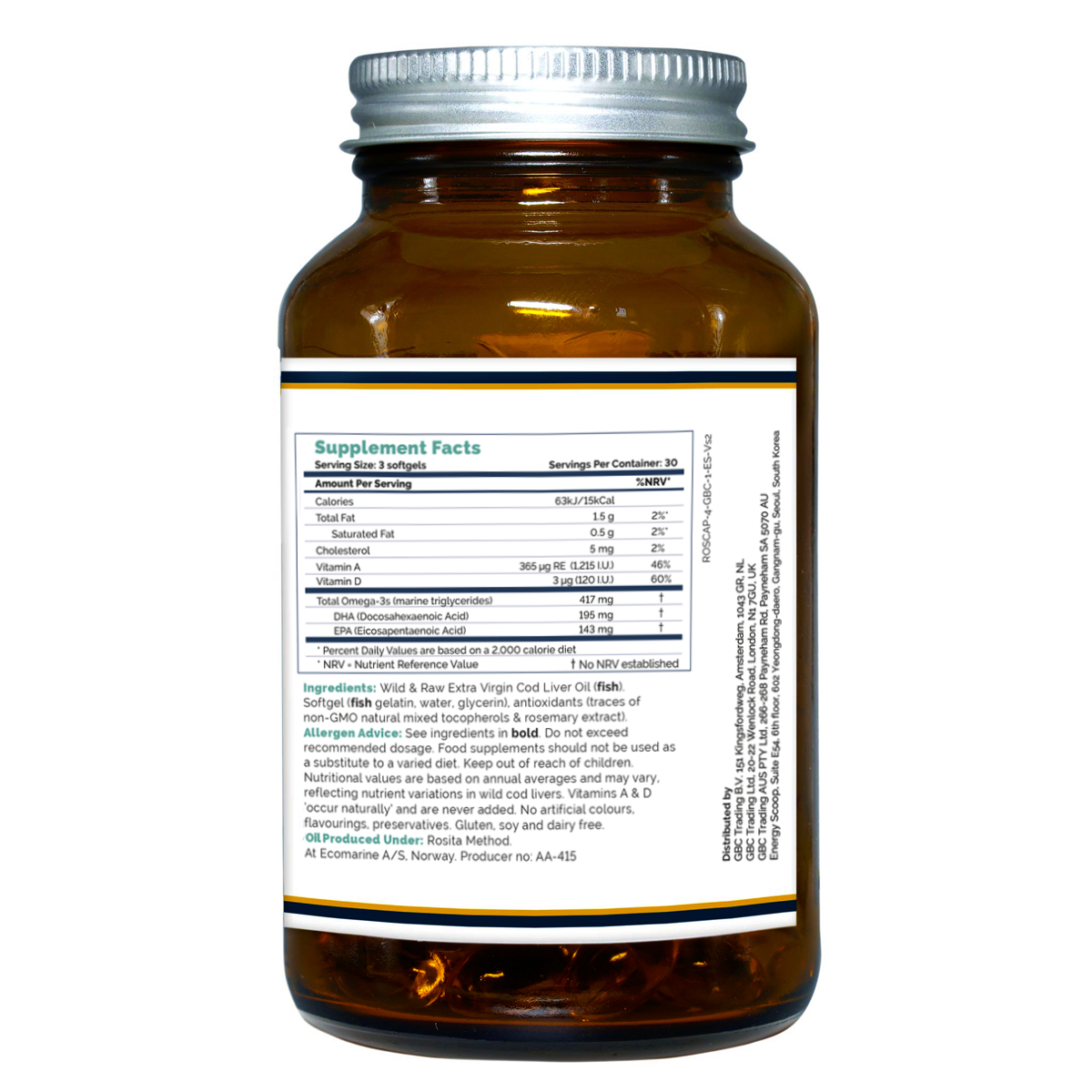 Extra Virgin Kabeljauw Levertraan - 90 softgels