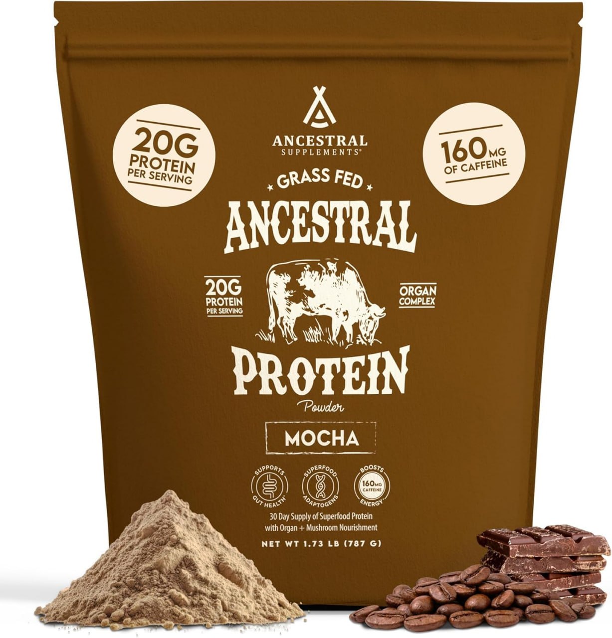 Ancestral Eiwitpoeder - Grasgevoerd - Mokka - 787 gram