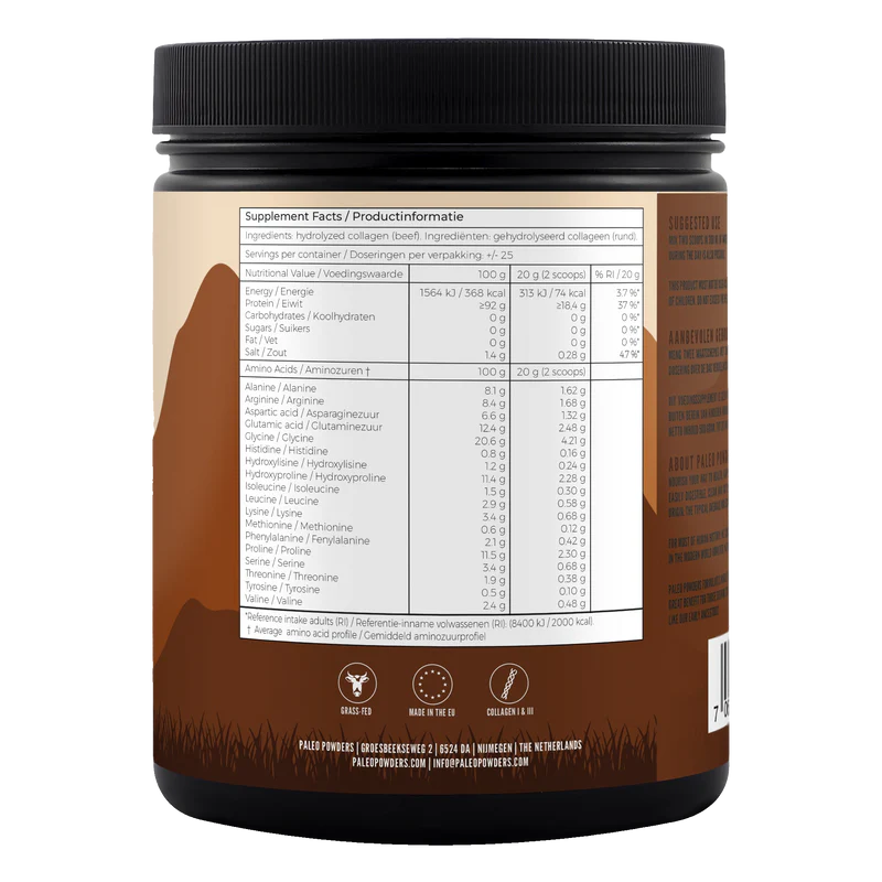 Collageen Hydrolysaat - Grasgevoerde Runderen - 500 gram