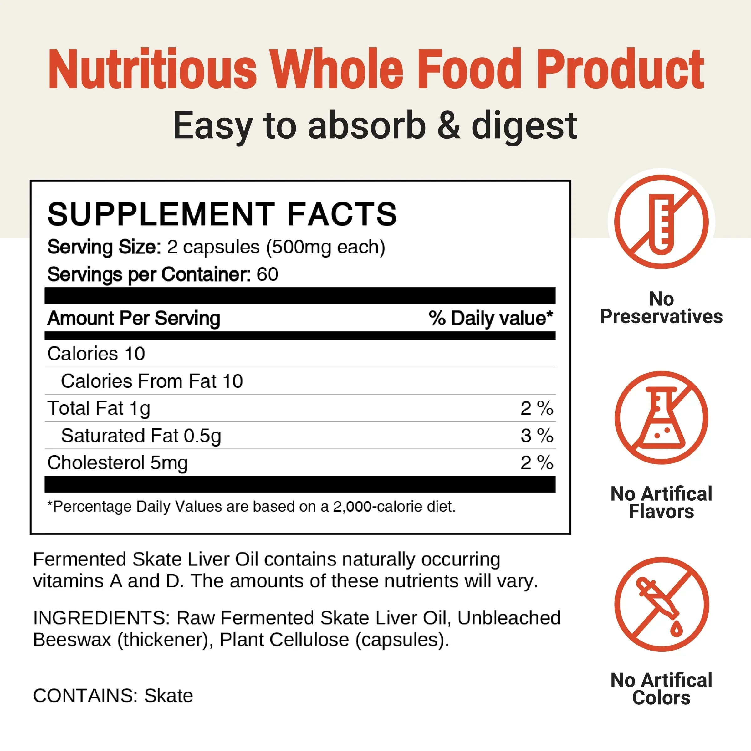 Gefermenteerde Rog Levertraan – 120 Capsules