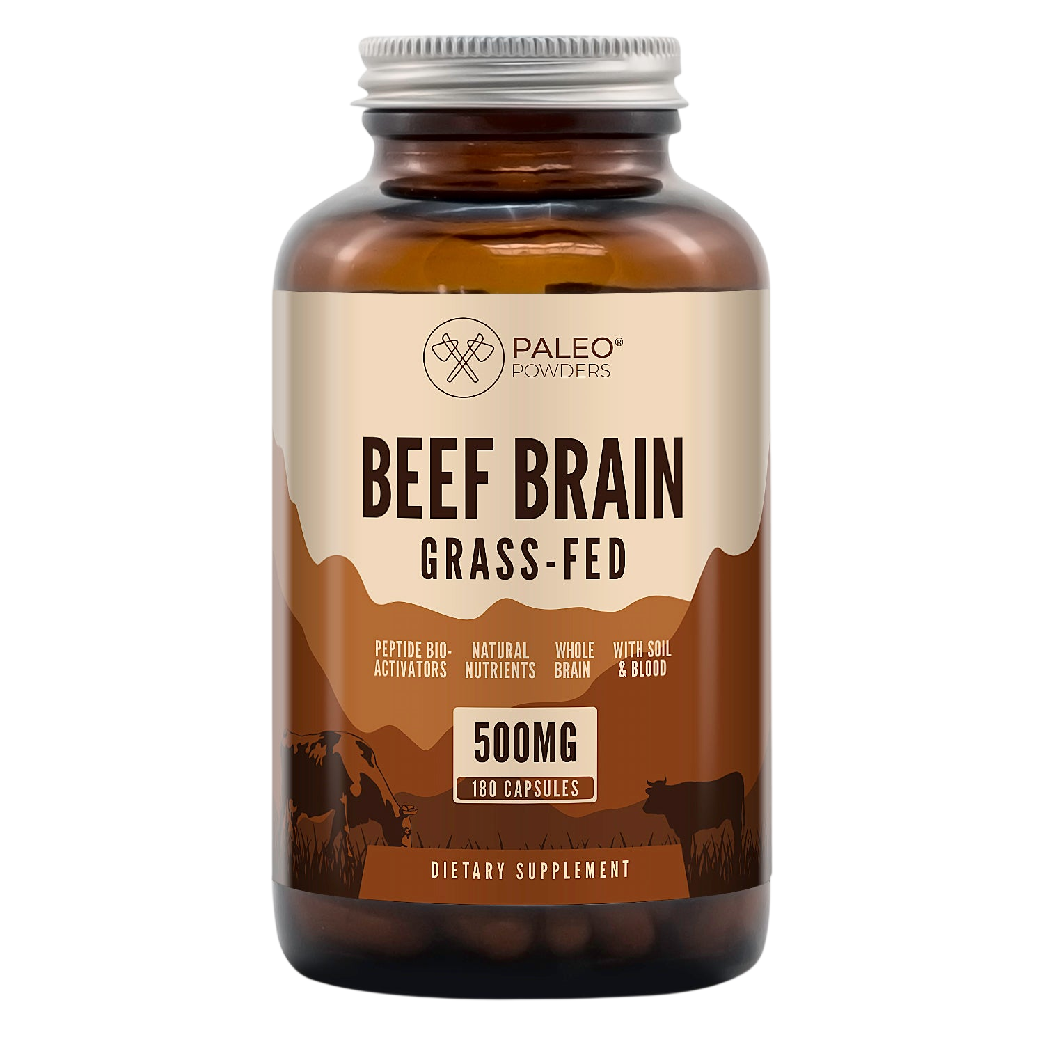 Runder Hersenen - Grasgevoerd - 180 capsules voor cognitieve gezondheid en hersenfunctie ondersteuning.