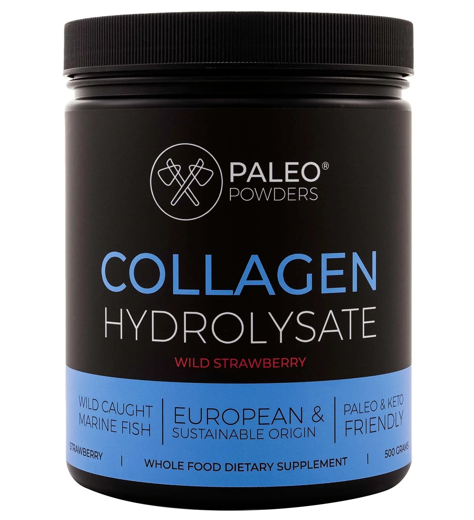 Collageen Hydrolysaat - Wild Gevangen Vis - Aardbei - 500 gram - Ergomax