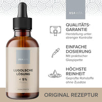 Lugol’s jodium 5% oplossing in verpakking