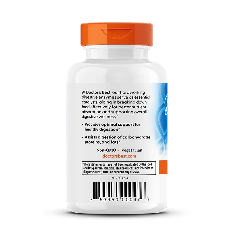 Spijsverterings Enzymen van Doctor's Best - 90 plantaardige capsules voor gezonde spijsvertering.