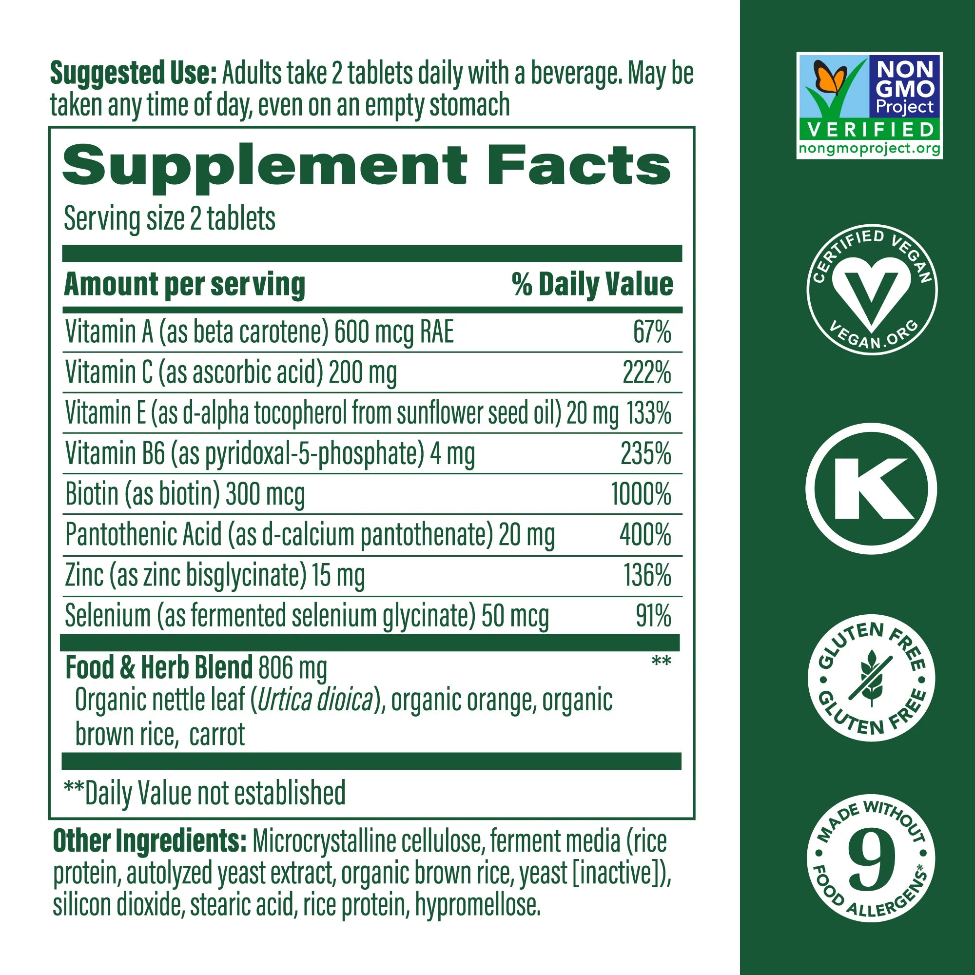 Skin, Nails & Hair 2™ - Multivitaminen en Mineralen - 90 tabletten
