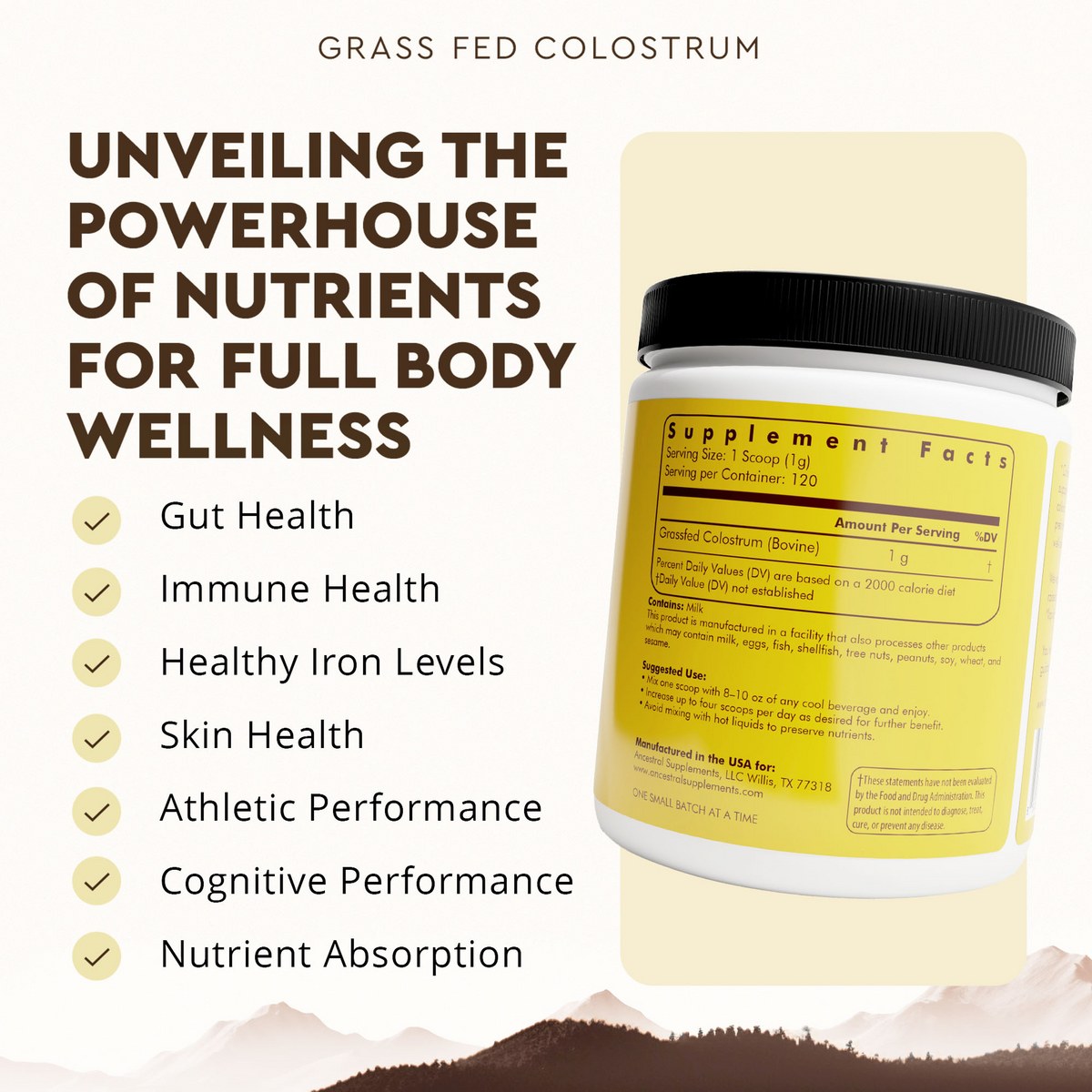Grasgevoerde Runder Colostrum Poeder - 119 gram – afbeelding 4