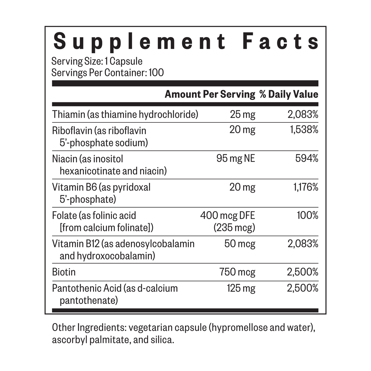 B Complex MF - 100 capsules