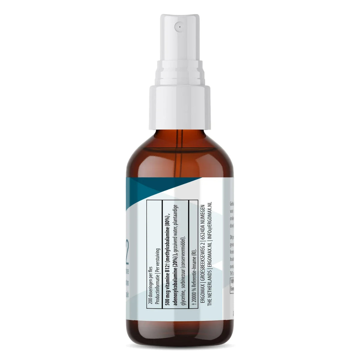 Vitamine B12 spray met methylcobalamine en adenosylcobalamine in verpakking
