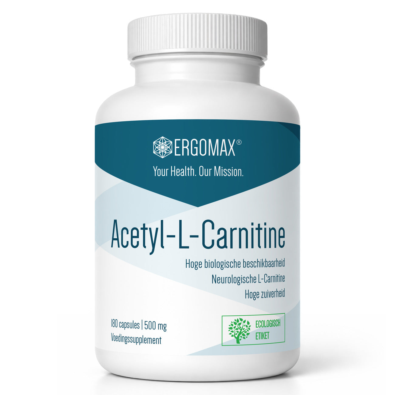 Acetyl-L-Carnitine - 180 capsules van Ergomax, voedingssupplement met hoge biologische beschikbaarheid.