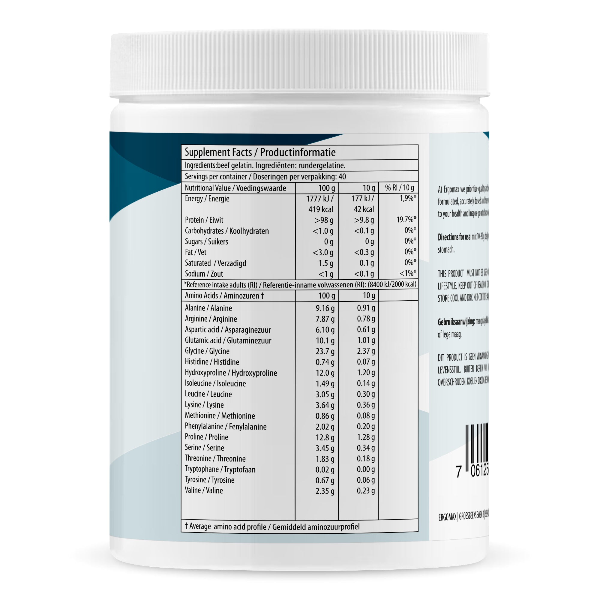 Rundergelatine (Grasgevoerde Europese runderen)