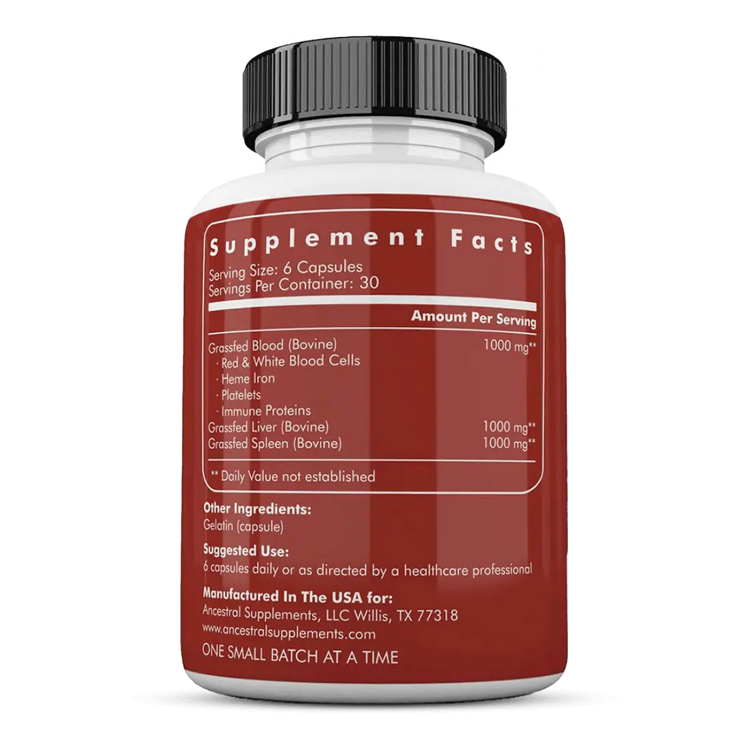 Runderbloed - Blood Vitality - Grasgevoerd - 180 capsules - Ergomax