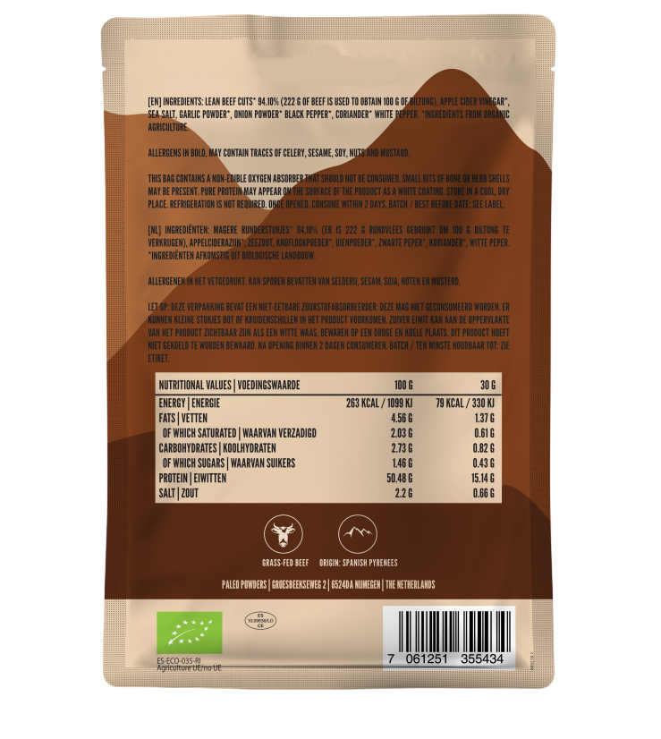 Biltong Beef Cuts - Biologisch - 30 gram