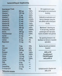 Vloeibare multivitaminen supplement in fles